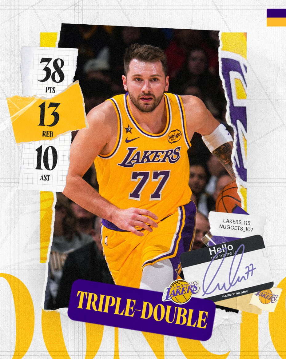 滚球投注-轰38+13+10创纪录！湖蜜高呼东契奇世界最强 詹姆斯：向他致敬